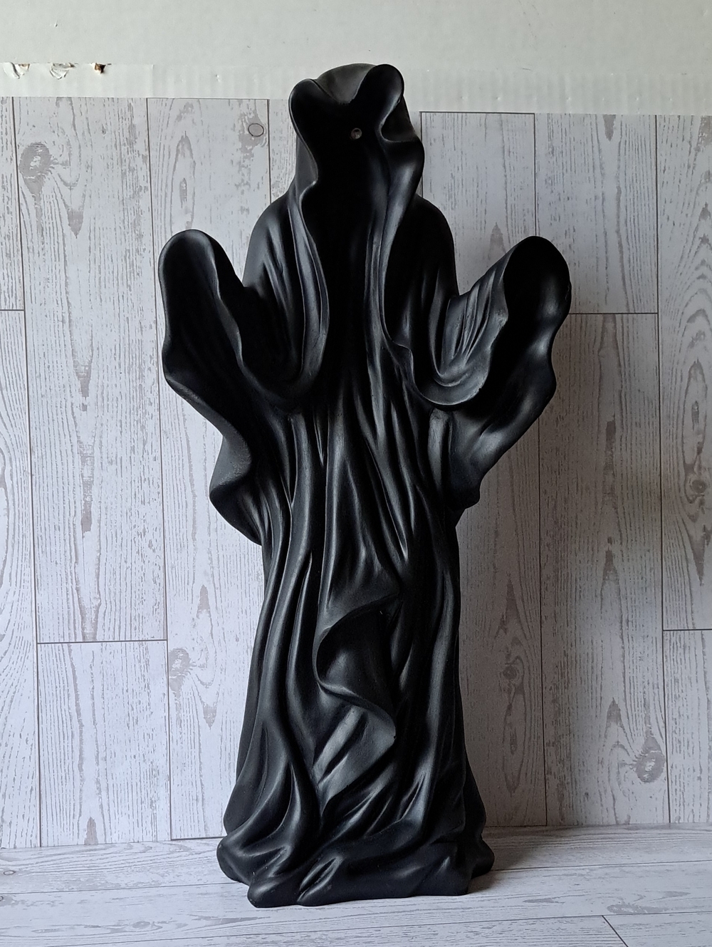 Black Ghost Figurine Grim Reaper Statue Halloween Decor Prop LED Lighted New